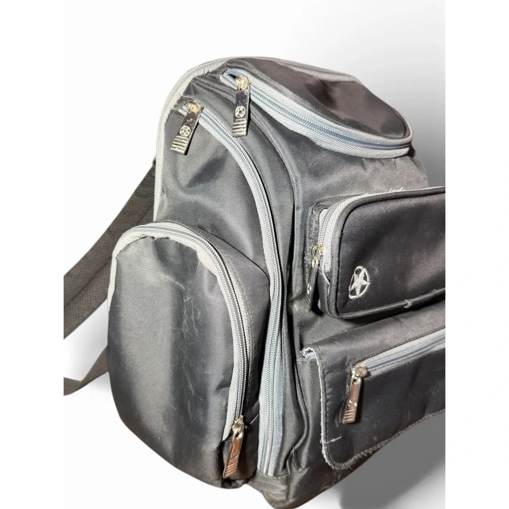 J Is For Jeep Backpack Black Insulated Side Pocket Multiple‎ Compartments